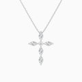 Marquise and Asscher Lab Grown Diamond Cross Necklace In 18K White Gold - Lucenjuri