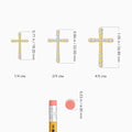 Round Lab Grown Diamond French Pavé Cross Pendant Necklace In 14K Yellow Gold - Size Comparison