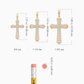 Round Lab Grown Diamond Flare Edge Cross Pendant Necklace In 14K Rose Gold - Size Comparison