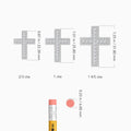 Lab Grown Diamond Pavé Edge Cross Pendant Necklace In Platinum - Size Comparison