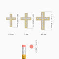 Lab Grown Diamond Pavé Edge Cross Pendant Necklace In 18K Yellow Gold - Size Comparison