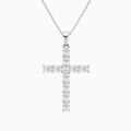 Mixed Radiant Lab Grown Diamond Cross Pendant Necklace In 18K White Gold - Lucenjuri