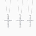 Three Different Size of Mixed Radiant Lab Grown Diamond Cross Pendant Necklace