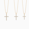Three Different Size of Classic Round Lab Grown Diamond Cross Pendant Necklace