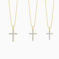 Three Different Size of Classic Round Lab Grown Diamond Cross Pendant Necklace