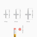 Bead Bright Set Lab Grown Diamond Cross Pendant Necklace In Platinum - Size Comparison