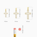 Classic Lab Grown Diamond Open Cross Pendant Necklace In 14K Yellow Gold - Size Comparison