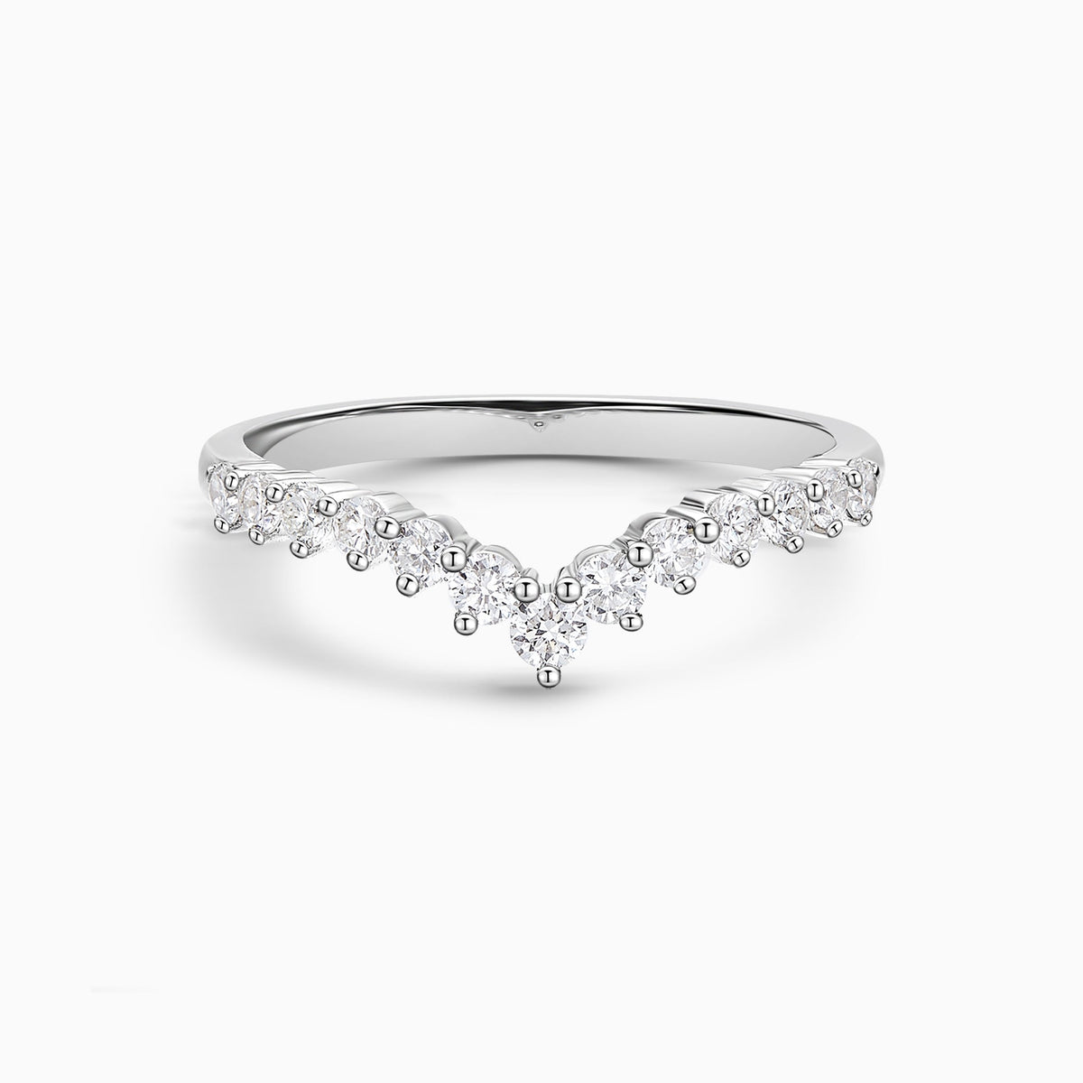Tiara Wedding Band in 18K White Gold