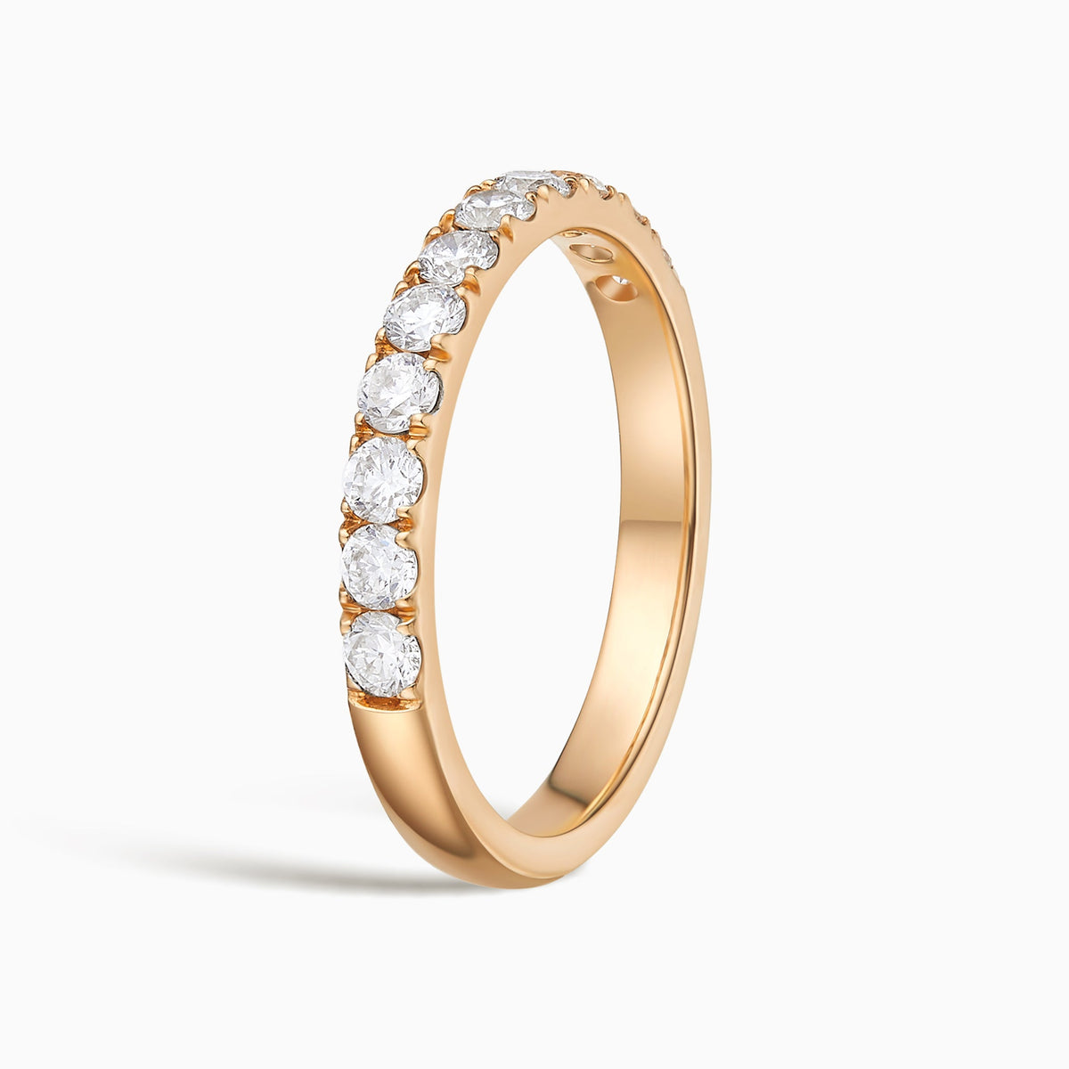 Classic Round Brilliant Half Eternity Band in 14K Rose Gold