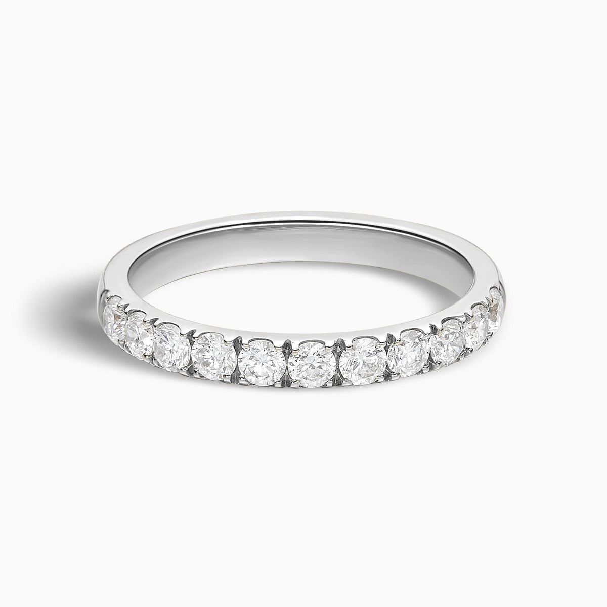 Classic Round Brilliant Half Eternity Band in 14K White Gold