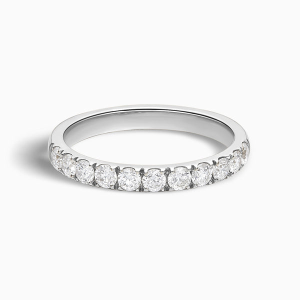 Classic Round Brilliant Half Eternity Band in 14K White Gold
