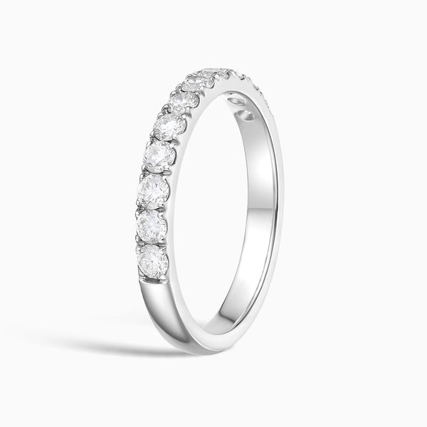 Classic Round Brilliant Half Eternity Band in 14K White Gold