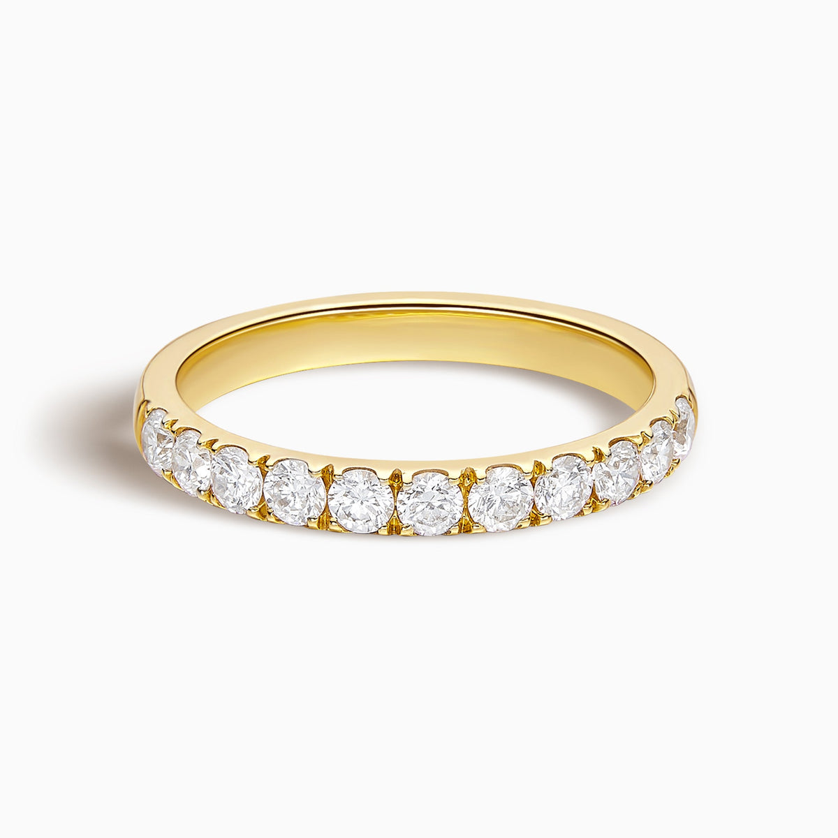 Classic Round Brilliant Half Eternity Band in 18K Yellow Gold