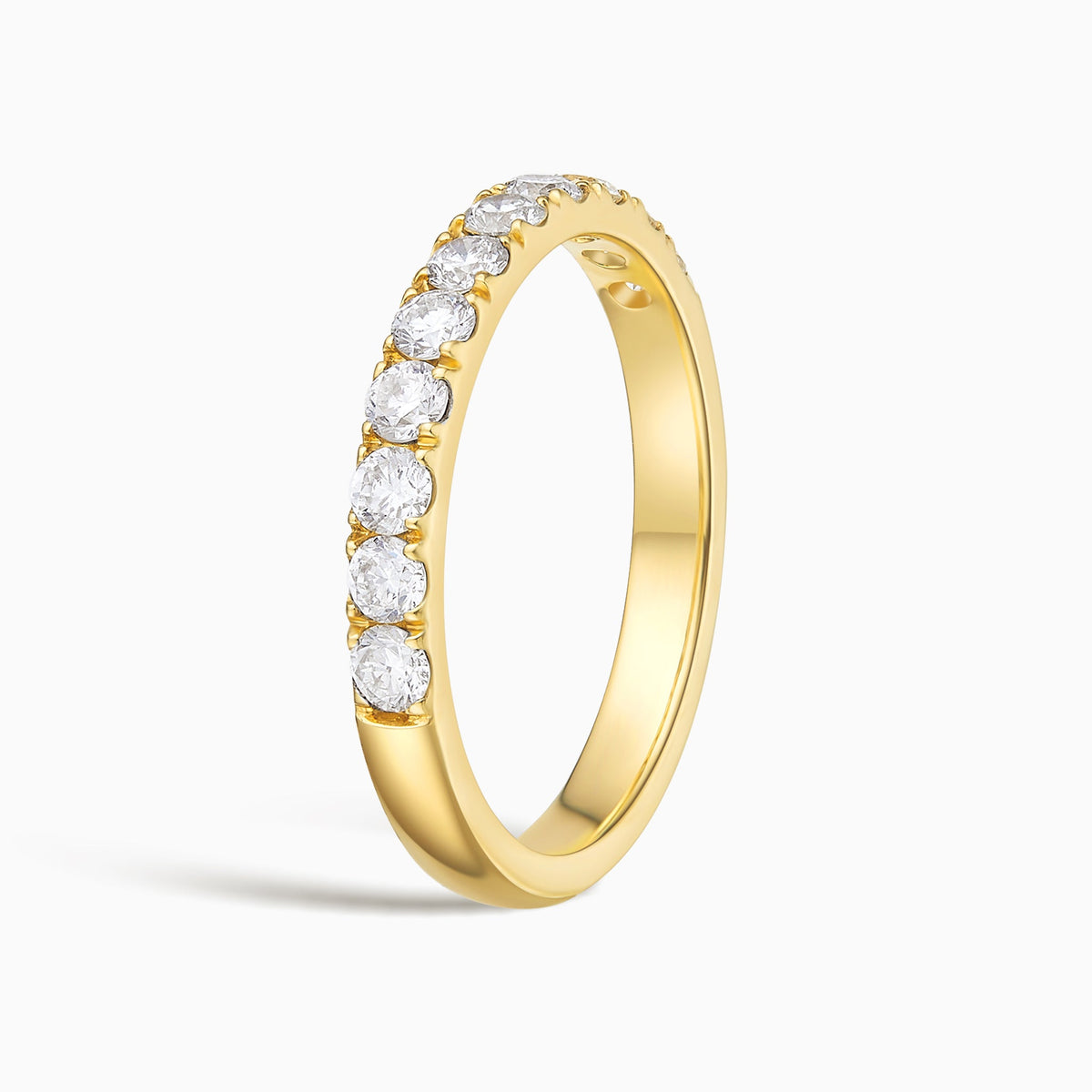 Classic Round Brilliant Half Eternity Band in 14K Yellow Gold