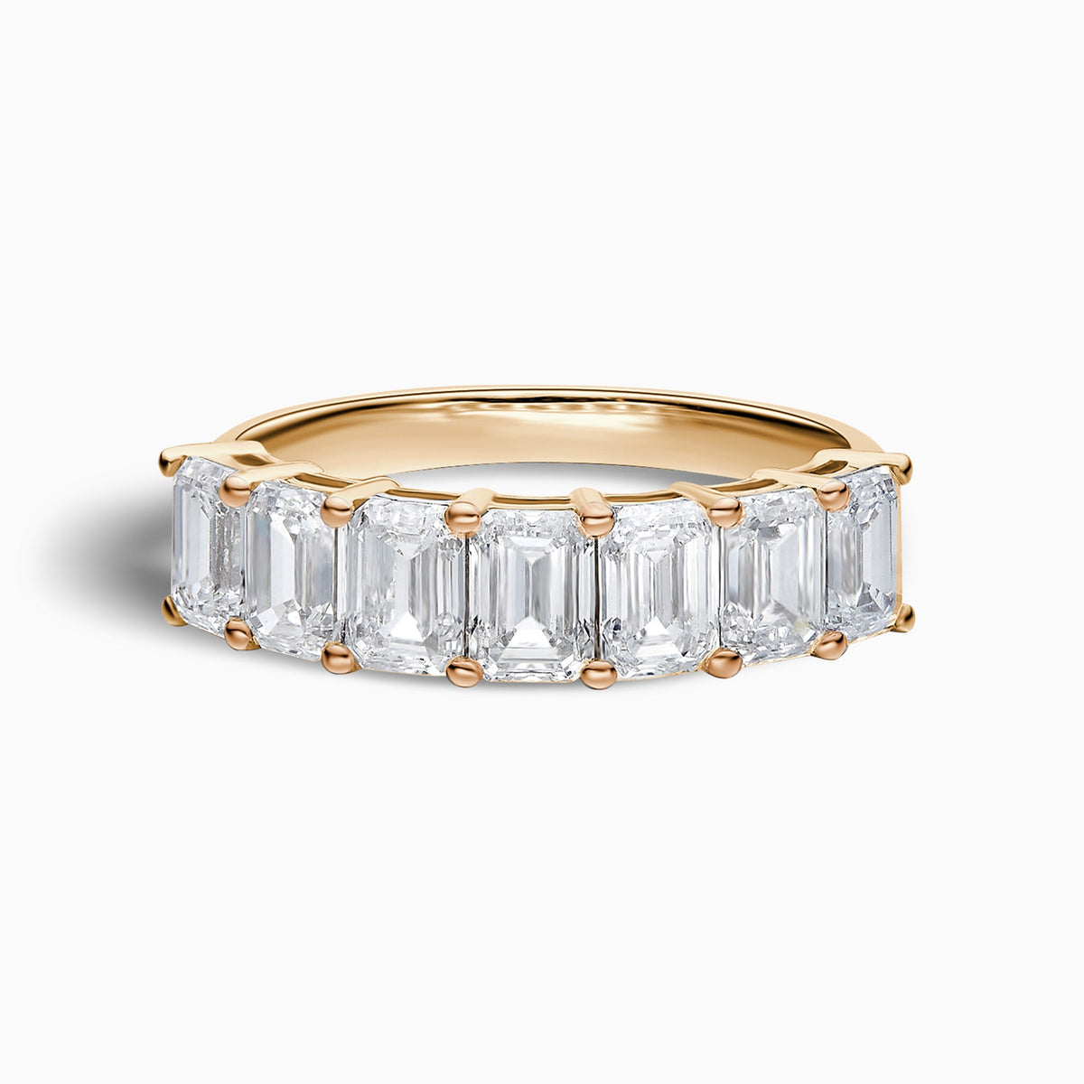 Emerald Half Eternity Band in 14K Rose Gold