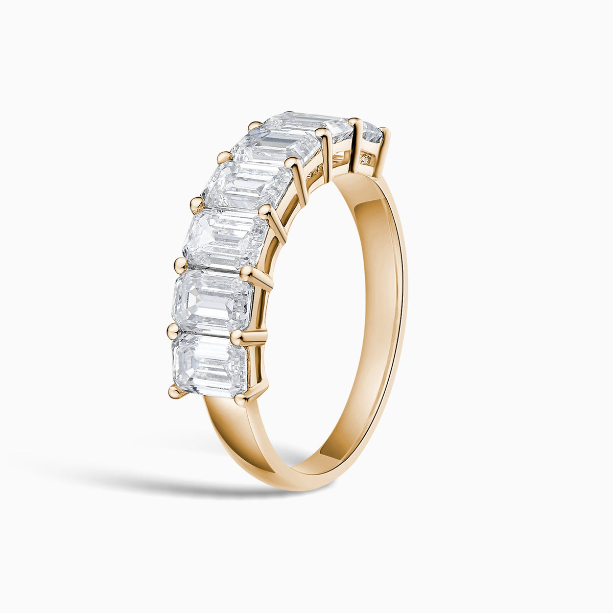 Emerald Half Eternity Band in 14K Rose Gold