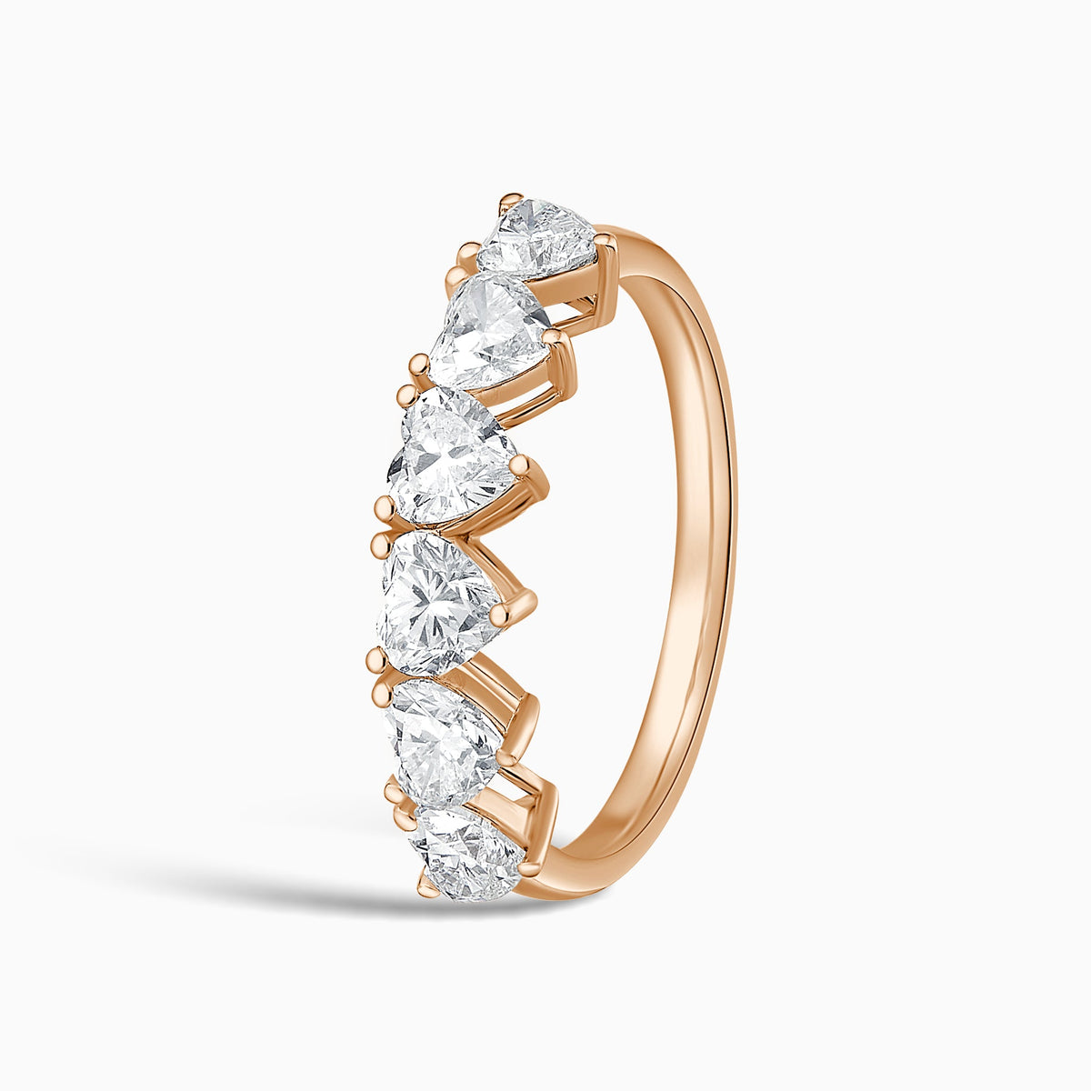 Amore Half Eternity Band in 14K Rose Gold