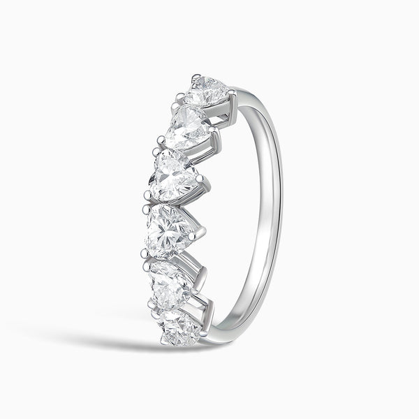 Amore Half Eternity Band in 14K White Gold