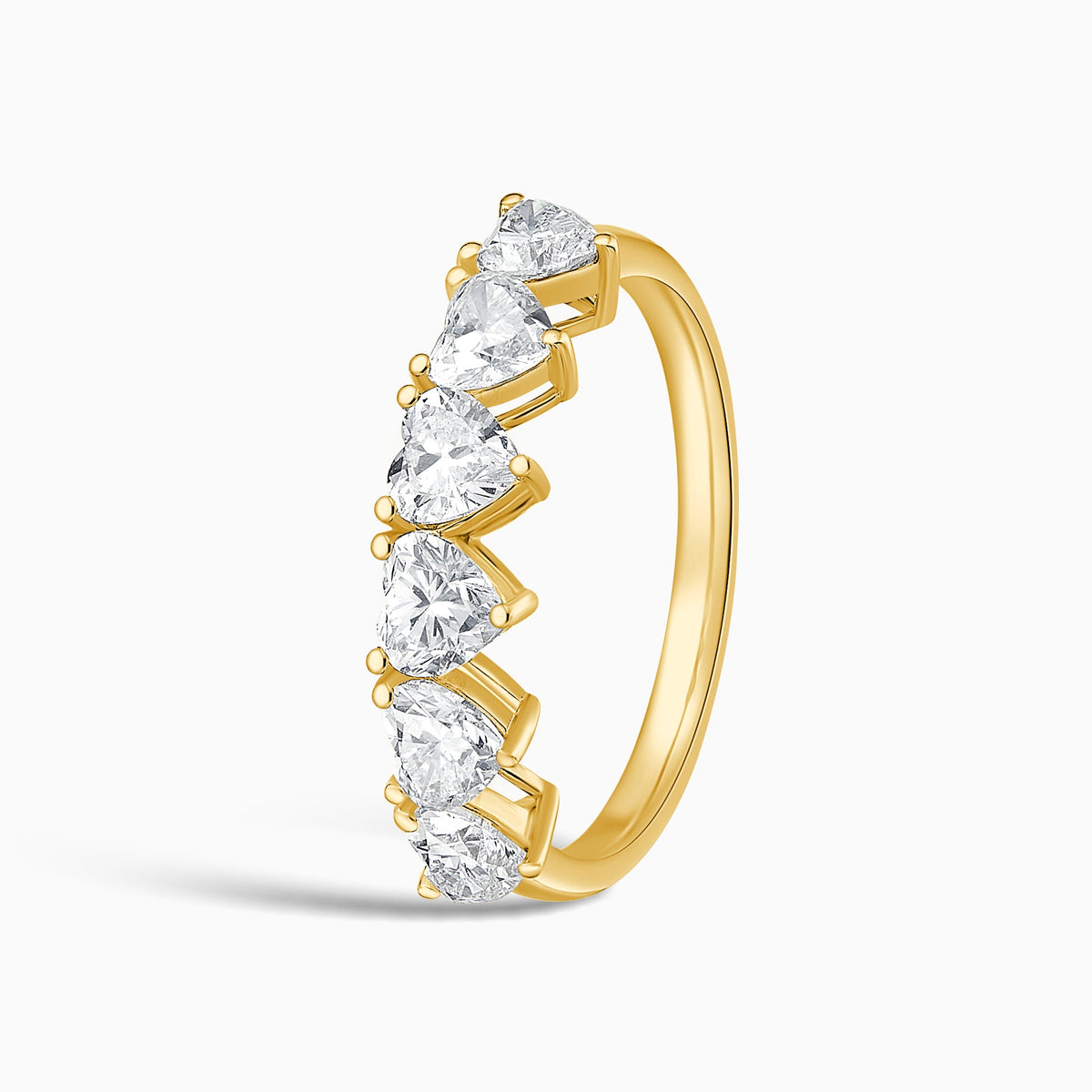 Amore Half Eternity Band in 14K Yellow Gold