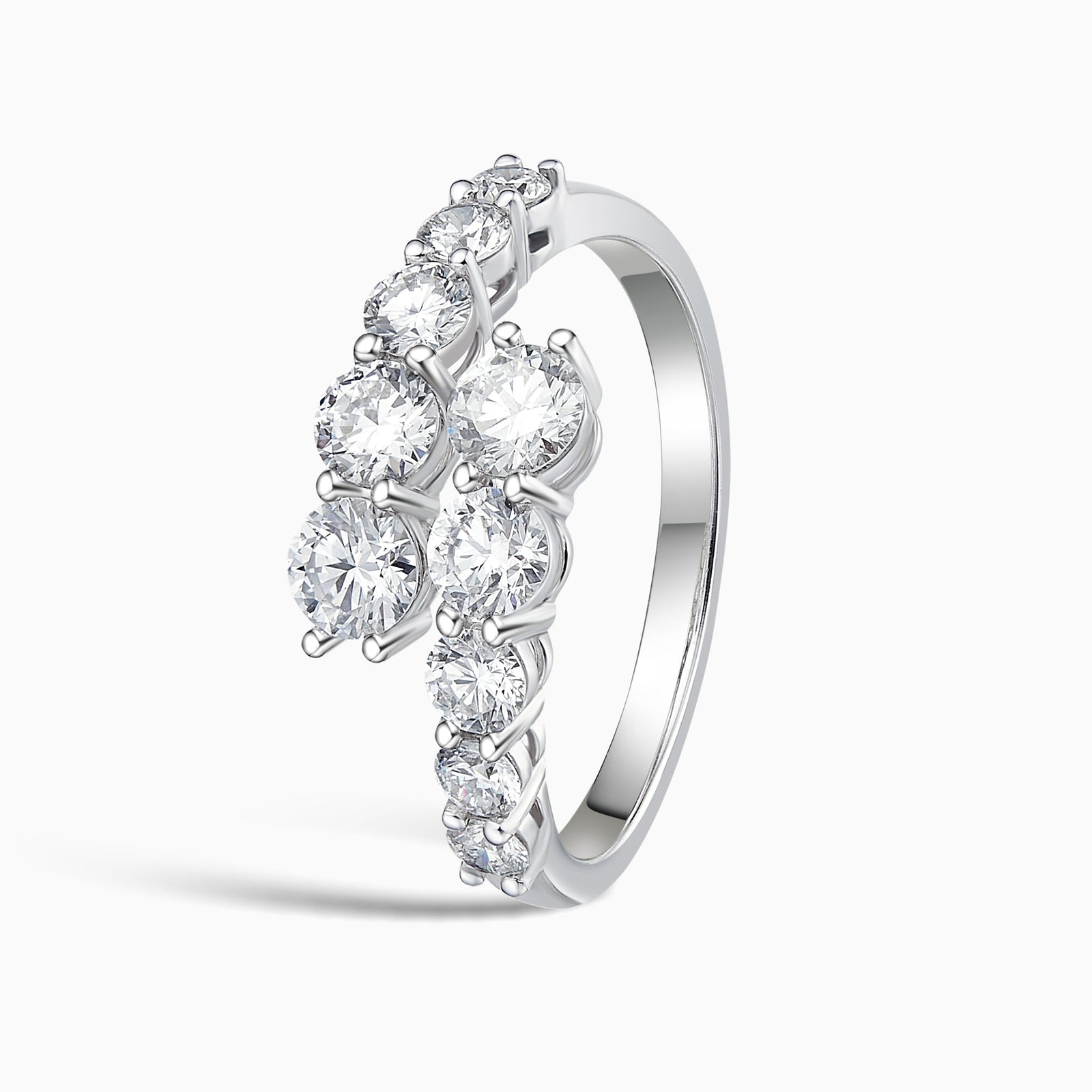 Graduated Diamond Bypass Ring