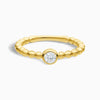 Beaded Bezel Set Solitaire Diamond Ring