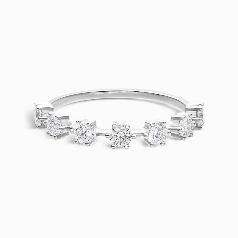 Spaced Six Prong Half Eternity Diamond Band