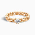 Cuban Bezel Set Stackable Diamond Ring