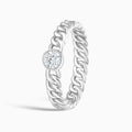 Cuban Bezel Set Stackable Diamond Ring