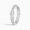 Cuban Bezel Set Stackable Diamond Ring