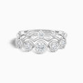 Crowned Duo Stackable Half Eternity Diamond Band