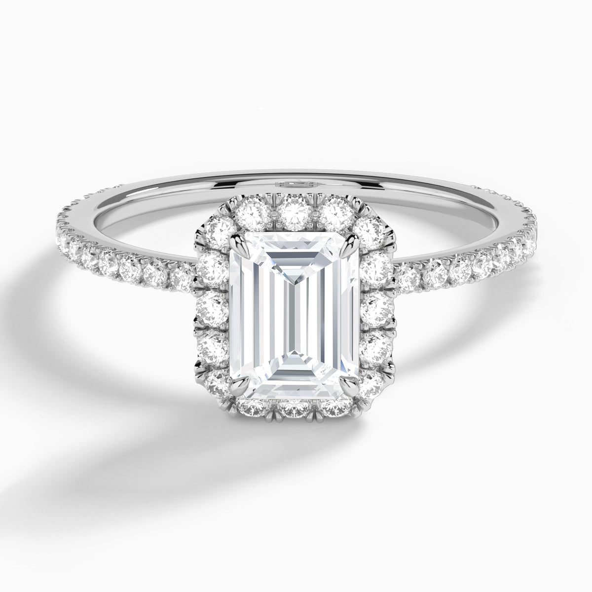 Emerald Luxe Calantha Halo Lab Grown Diamond Engagement Ring In Platinum - Lucenjuri - Lucenjuri