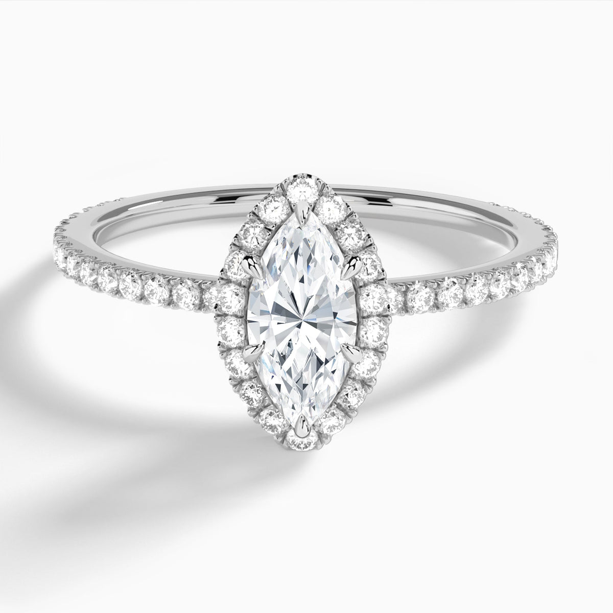 Marquise Luxe Calantha Halo Lab Grown Diamond Engagement Ring In Platinum - Lucenjuri - Lucenjuri