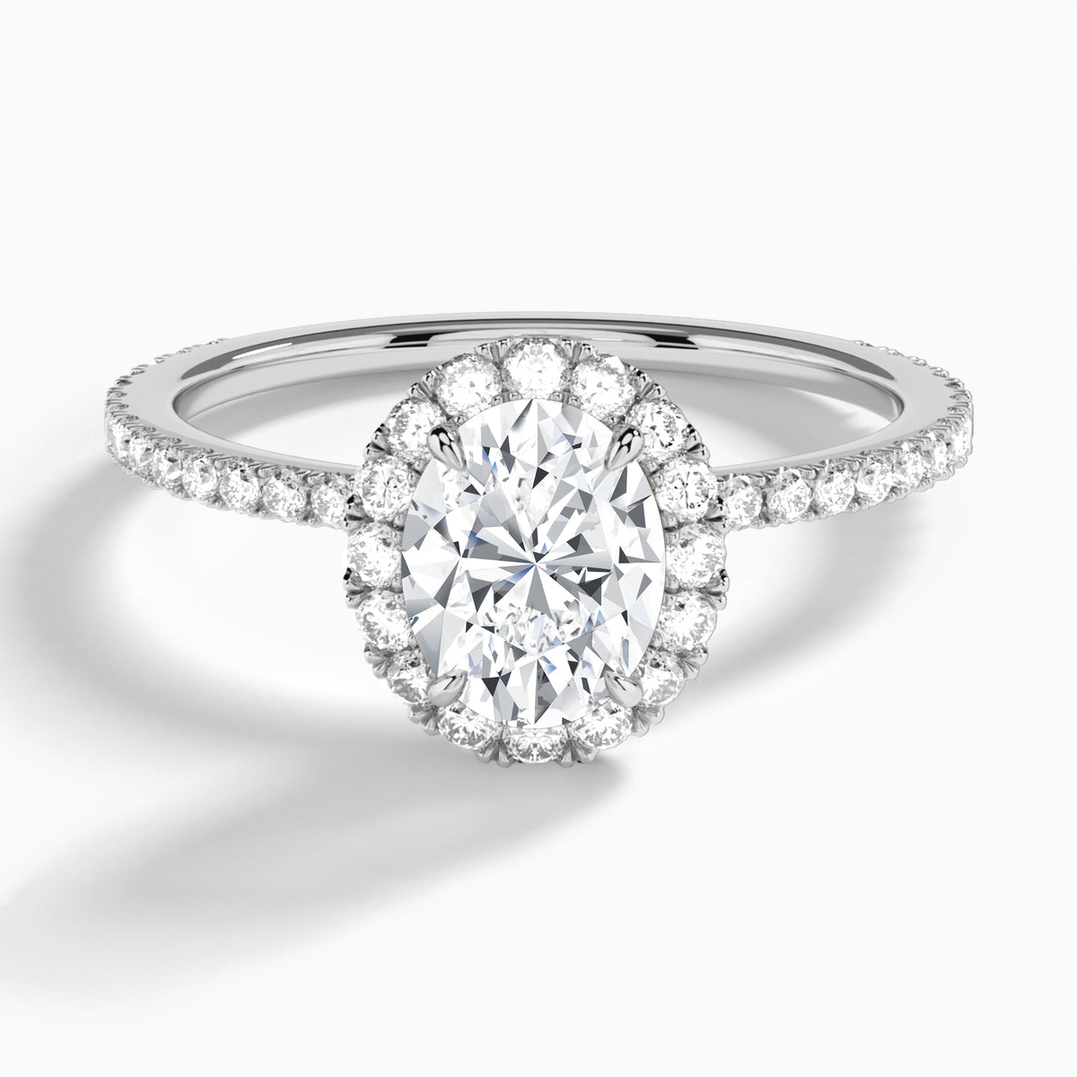 Oval Luxe Calantha Halo Lab Grown Diamond Engagement Ring In Platinum - Lucenjuri - Lucenjuri