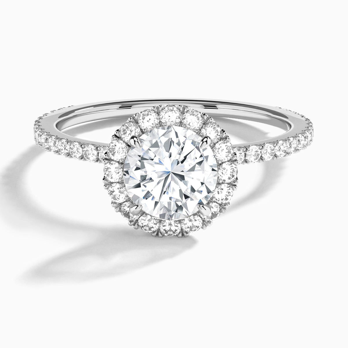 Round Luxe Calantha Halo Lab Grown Diamond Engagement Ring In Platinum - Lucenjuri - Lucenjuri