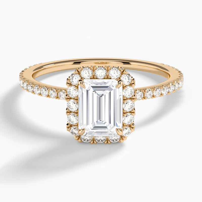 Emerald Luxe Calantha Halo Lab Diamond Engagement Ring In 14K Rose Gold - Lucenjuri - Lucenjuri
