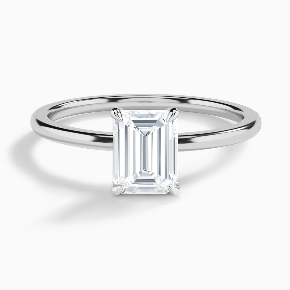Emerald Petite Adora Solitaire Lab Diamond Engagement Ring In Platinum - Lucenjuri
