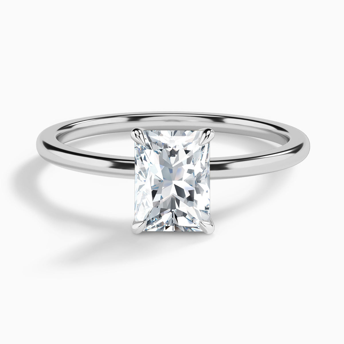 Radiant Petite Adora Solitaire Lab Diamond Engagement Ring In Platinum - Lucenjuri