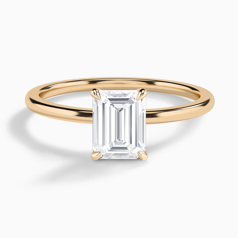Emerald Petite Adora Solitaire Lab Diamond Engagement Ring In 14K Rose Gold - Lucenjuri