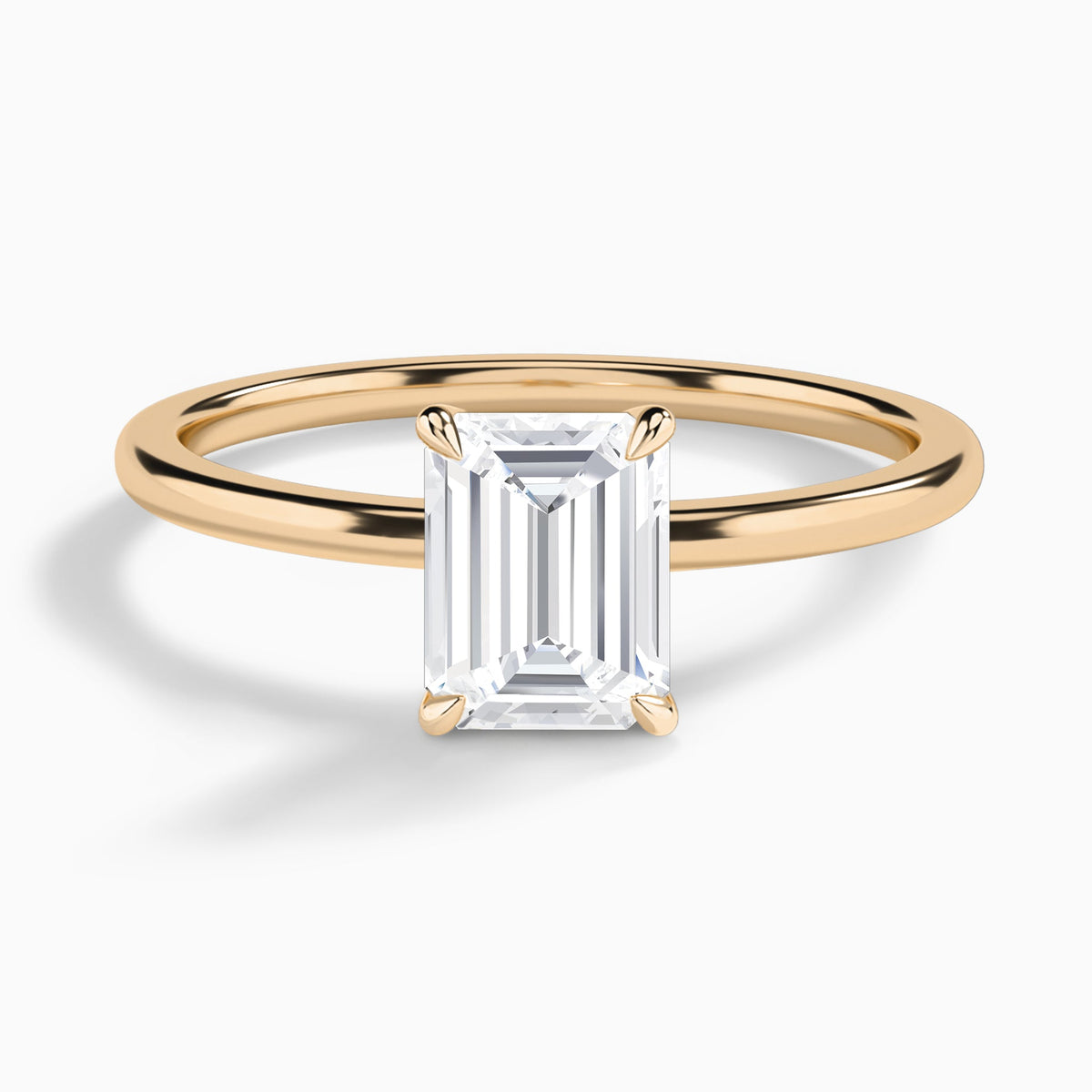 Emerald Petite Adora Solitaire Lab Diamond Engagement Ring In 14K Rose Gold - Lucenjuri