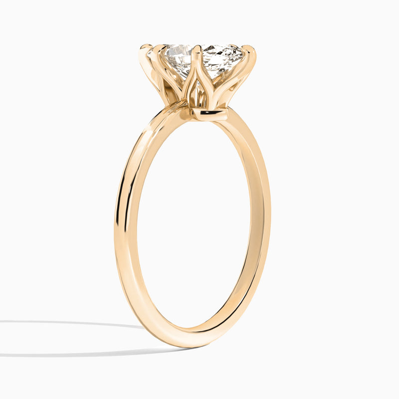 Marquise Petite Adora Solitaire Lab Diamond Engagement Ring In 14K Rose Gold, Angle View