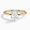Pear Petite Adora Solitaire Lab Diamond Engagement Ring In 14K Rose Gold - Lucenjuri