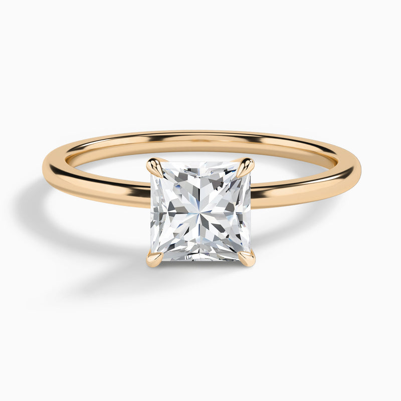 Princess Petite Adora Solitaire Lab Diamond Engagement Ring In 14K Rose Gold - Lucenjuri