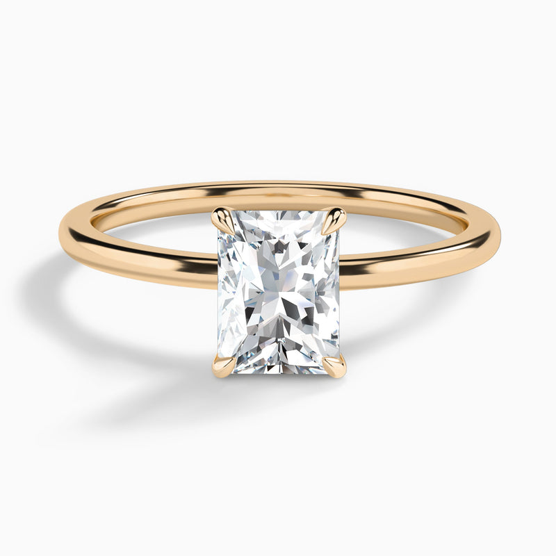 Radiant Petite Adora Solitaire Lab Diamond Engagement Ring In 14K Rose Gold - Lucenjuri