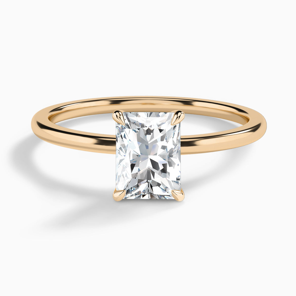 Radiant Petite Adora Solitaire Lab Diamond Engagement Ring In 14K Rose Gold - Lucenjuri