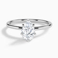 Pear Petite Adora Solitaire Lab Diamond Engagement Ring In 18K White Gold - Lucenjuri