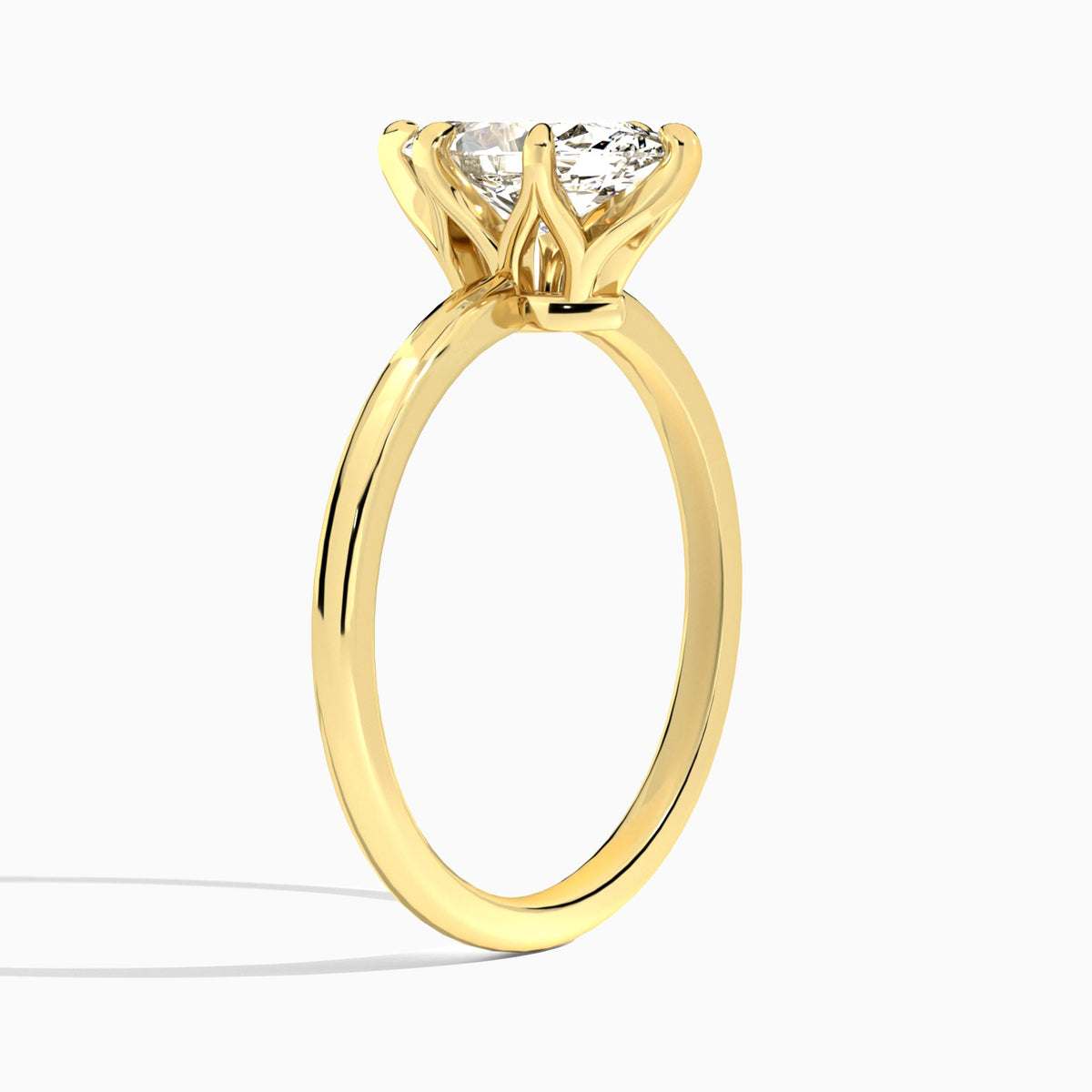 Marquise Petite Adora Solitaire Lab Diamond Engagement Ring In 18K Yellow Gold, Angle View
