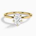 Pear Petite Adora Solitaire Lab Diamond Engagement Ring In 18K Yellow Gold - Lucenjuri
