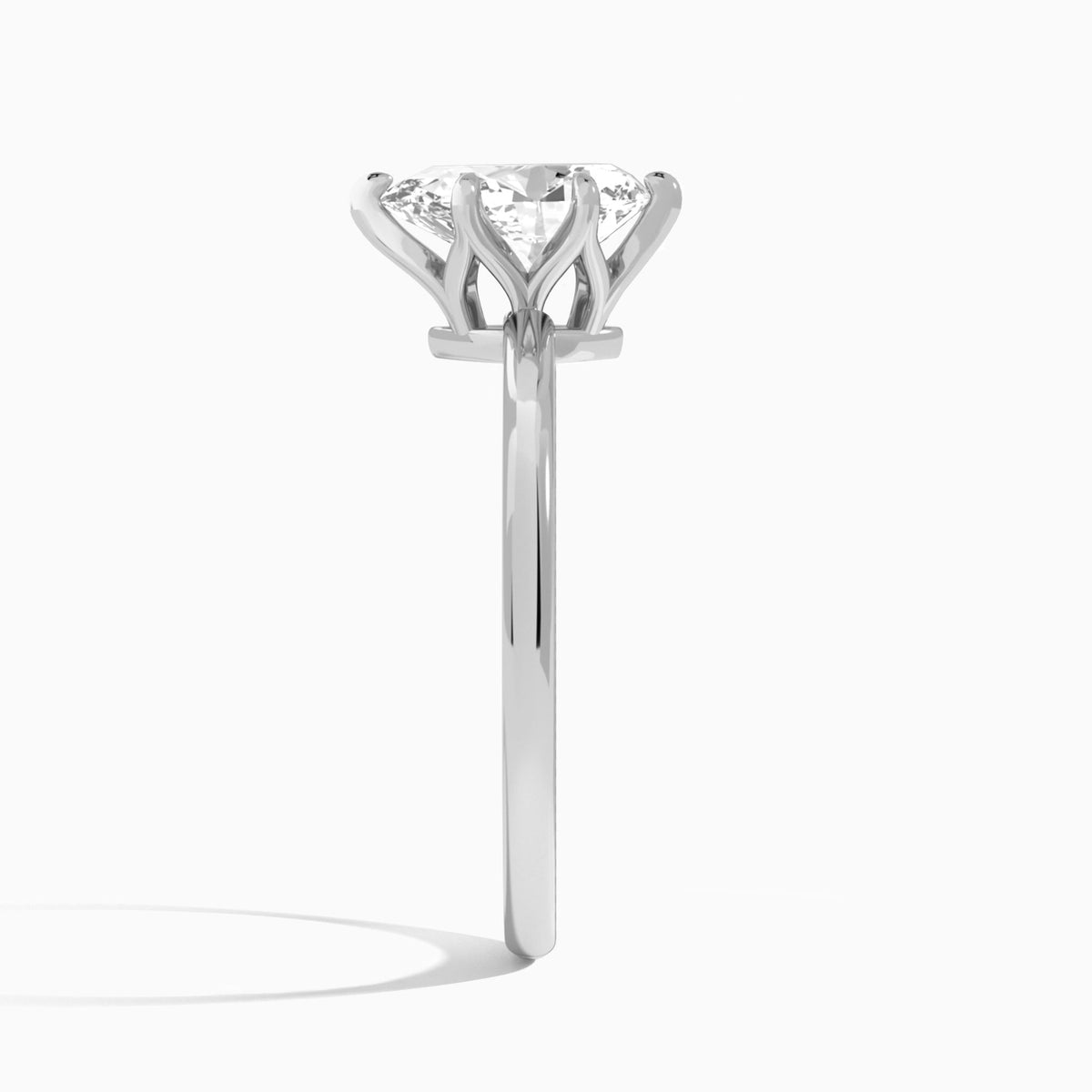 Pear Myra Solitaire Lab Grown Diamond Engagement Ring In Platinum, Side View