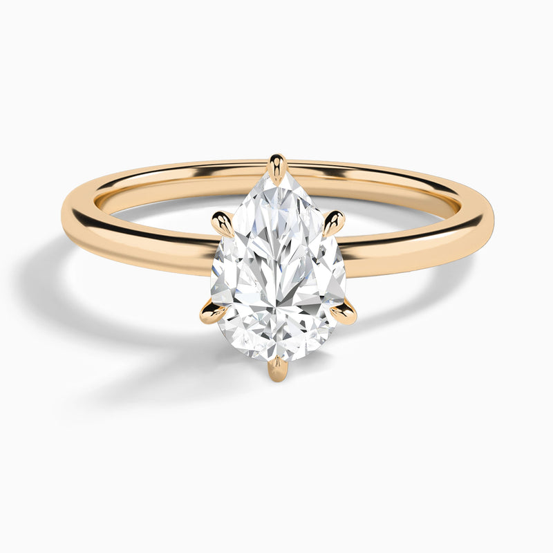 Pear Myra Solitaire Lab Grown Diamond Engagement Ring In 14K Rose Gold - Lucenjuri