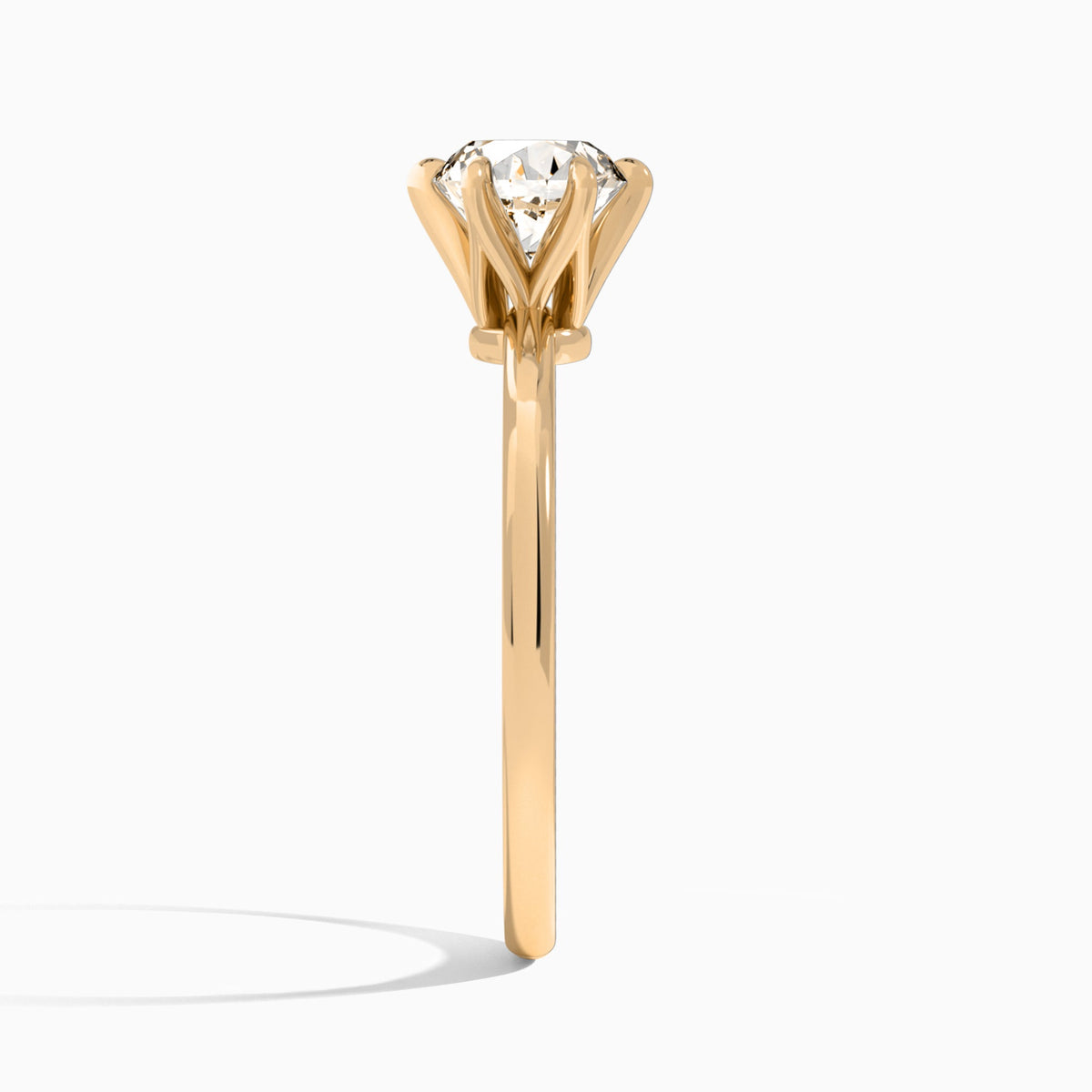 Round Myra Solitaire Lab Grown Diamond Engagement Ring In 14K Rose Gold, Side View